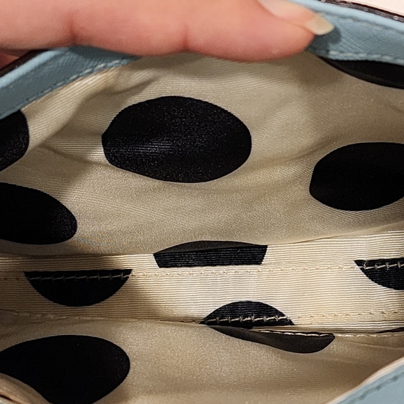 Kate Spade Light Blue Leather Crossbody Bag Envelope Flap Quiet Luxury Garden - Picture 15 of 16